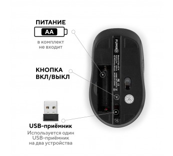 Комплект беспроводной клавиатура+мышь FUMIKO OFFICE SET черный#1968742