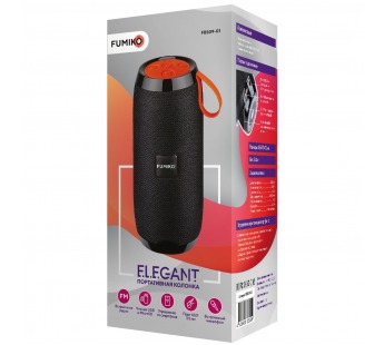 Портативная колонка Fumiko Elegant FBS09-01 (Bluetooth/USB/TF/AUX/3 ч/1200 mAh/5Вт) черная#1968697