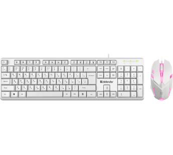 Игровой набор DEFENDER Motion C-977 RU, белый,1.8м, бесшумные кнопки#1969365