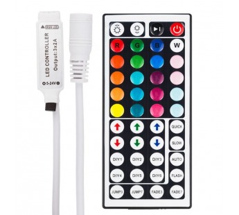 Мини-контроллер светодиодный, инфракрасный (IR), 72Вт/144Вт, 44 кнопки, 12В/24В LAMPER#2022473