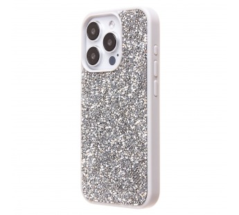 Чехол-накладка - PC071 POSH SHINE для "Apple iPhone 15 Pro" россыпь кристаллов (silver) (226896)#1978059