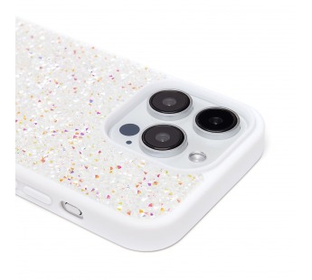 Чехол-накладка - PC071 POSH SHINE для "Apple iPhone 15 Pro" россыпь кристаллов (white) (226897)#2120243