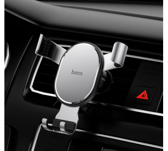 Держатель автомобильный Hoco гравитационный CA56 Plus (повр. уп.) в дефлектор (black silver)(222839)#1971993