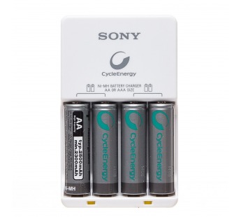 Зарядное устройство Sony BCG-34HH4EN +4 HR6 2500 mAh (повр. уп.) (white) (223182)#1973193