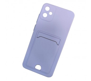 Чехол силиконовый Samsung A05 матовый цветной с визитницей сиреневый#1992521
