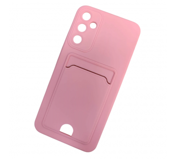 Чехол силиконовый Samsung A34 матовый цветной с визитницей розовый#2061639