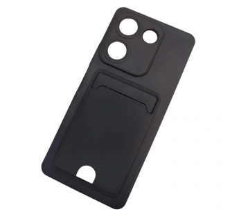 Чехол силиконовый Tecno Camon 20/20 Pro матовый цветной с визитницей черный#2061635