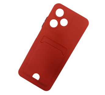 Чехол силиконовый Infinix HOT 30 Play матовый цветной с визитницей красный#2061634