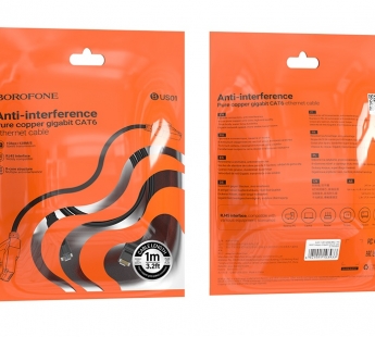 Патч-корд UTP BOROFONE BUS01 (черный) 1м#1972546