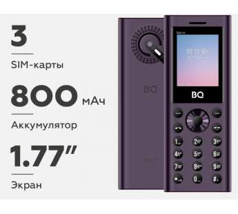 Мобильный телефон BQ 1858 Barrel Purple+Black#1972467
