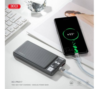 Внешний аккумулятор XO PR217,(QC 22,5W, PD 20W) 10000mAh, серый#2037496