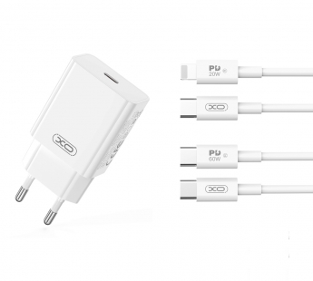 Сетевое зарядное устройство XO L126 USB-C (20W) +кабель Apple 1м, цвет белый#1973826