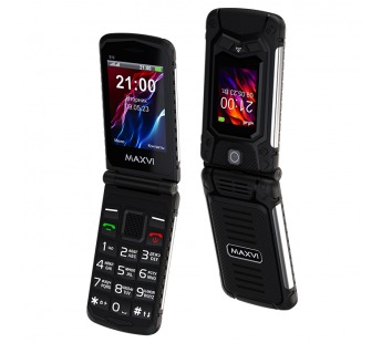 Мобильный телефон Maxvi E10 Black раскладушка (2,8"/1,3МП/2000mAh)#1975671