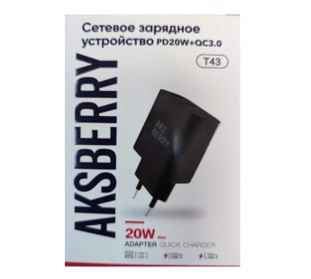 Сетевое ЗУ AKSBERRY T43 (PD/20W/QC 3.0) черное#2038380