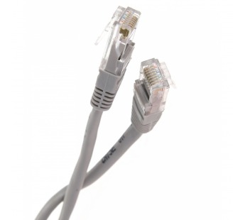 Патч-корд литой TELECOM UTP Кат. 5е, серый, 1 м#2108353
