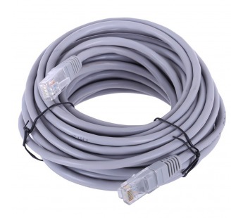 Патч-корд литой TELECOM UTP Кат. 5е, серый, 10 м#2141932