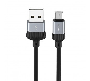 Кабель USB - micro USB Borofone BX28 Dignity (повр. уп) 100см 2,4A  (gray) (228537)#1976014