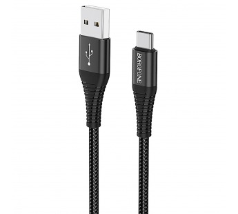 Кабель USB - Type-C Borofone BX29 Endurant (повр. уп.) 100см 3A  (black) (228532)#1976057