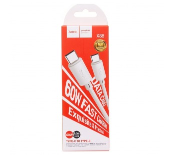 Кабель Type-C - Type-C Hoco X88 60W 100см 3A (white) (215571)#2141629