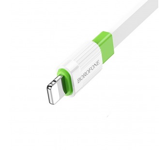 Кабель USB - Apple lightning Borofone BX89 100см 2,4A (white/green) (217507)#1976715