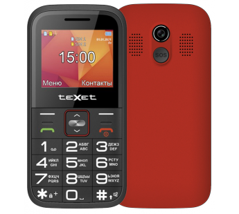 Мобильный телефон Texet TM-B418 красный (2,2"/камера/1400mAh)#1977287
