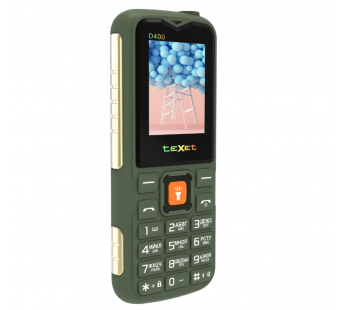 Мобильный телефон Texet TM-D400 зеленый (1,77"/без камеры/IP54/1500mAh)#1977281