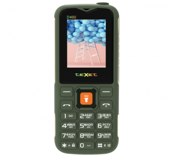Мобильный телефон Texet TM-D400 зеленый (1,77"/без камеры/IP54/1500mAh)#1977282