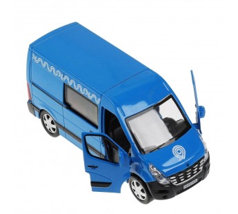 Машина Технопарк металл. Renault master Микроавтобус синий (14см) откр.дв,инерц,, шт#1977498