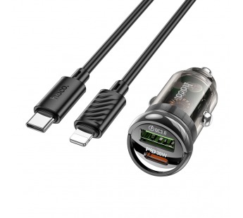АЗУ HOCO Z53A (1-USB 18W/1-Type-C 30W,PD) + Lighthing кабель (1м) (черный)#1978110