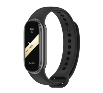 Силиконовый ремешок для Xiaomi Smart Band 8 однотонный (черный)#1980868