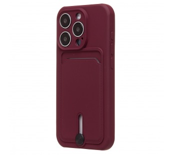Чехол-накладка - SC304 с картхолдером для "Apple iPhone 15 Pro" (bordo) (228130)#2101311