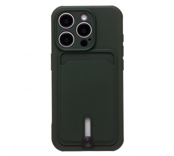 Чехол-накладка - SC304 с картхолдером для "Apple iPhone 15 Pro" (dark green) (228132)#1989580