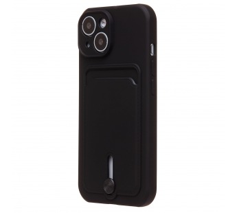Чехол-накладка - SC304 с картхолдером для "Apple iPhone 15" (black) (228125)#2101305