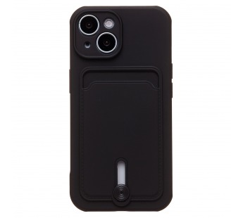 Чехол-накладка - SC304 с картхолдером для "Apple iPhone 15" (black) (228125)#1989602