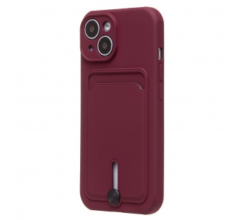 Чехол-накладка - SC304 с картхолдером для "Apple iPhone 15" (bordo) (228126)#2101303