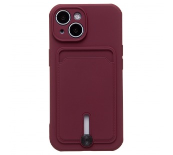 Чехол-накладка - SC304 с картхолдером для "Apple iPhone 15" (bordo) (228126)#1989603