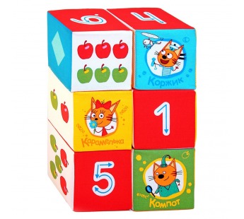 Кубики Три Кота Математика (6шт,10см) 473 (Мякиши), шт#1983346