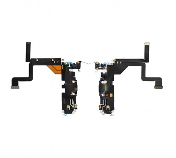 Шлейф для iPhone 14 Pro + разъем зарядки + микрофон (черный) (100% components)#1992630