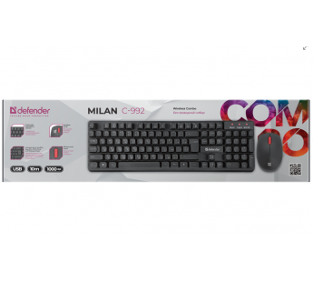 Беспроводной набор DEFENDER Milan C-992 RU,черный,полноразмерный#1980873