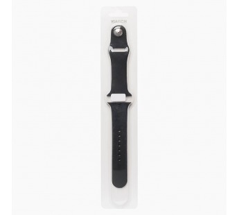 Ремешок - ApW Sport Band Apple Watch 42/44/45мм силикон на кнопке (L) черный#1982296