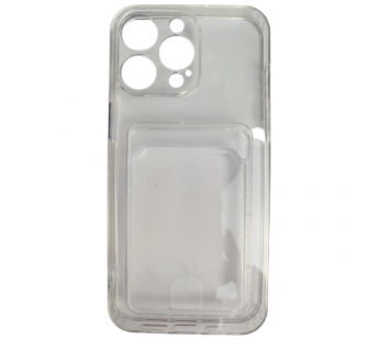 Чехол силиконовый iPhone 15 Pro Max с визитницей прозрачный#2134060