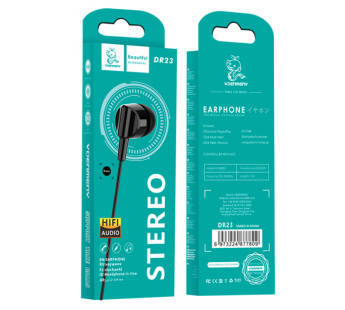 Наушники с микрофоном DENMEN DR23 (черный)#1982359