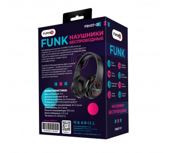 Полноразмерные беспроводные наушники FUMIKO Funk (5 ч/400 mAh/Bluetooth/AUX) черные#2012575