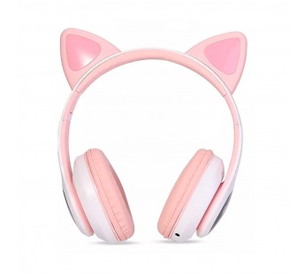 Полноразмерные беспроводные наушники FUMIKO NEKO V2 "Кошачьи уши" (8ч/400 mAh/Bluetooth/AUX) розовые#2012581