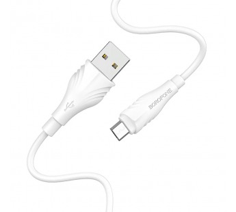 Кабель USB - micro USB Borofone BX18 (повр. уп) 300см 2,4A  (white) (229202)#1986539