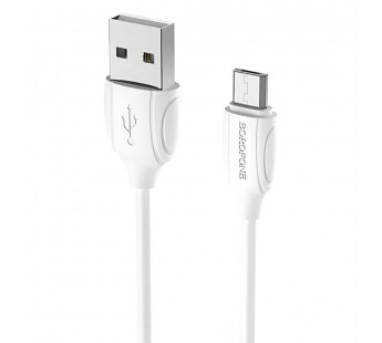 Кабель USB - micro USB Borofone BX19 (повр. уп) 100см 2,4A  (white) (229184)#1986540