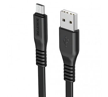 Кабель USB - micro USB Borofone BX23 Wide (повр. уп) 100см 2,4A  (black) (229185)#1986541