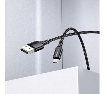 Кабель USB - micro USB Borofone BX54 Ultra bright (повр. уп.) 100см 2,4A  (black) (229186)#1983659