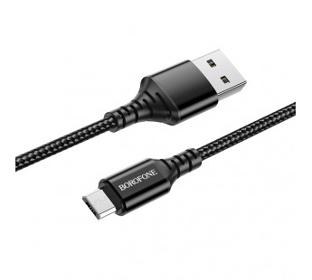 Кабель USB - micro USB Borofone BX54 Ultra bright (повр. уп.) 100см 2,4A  (black) (229186)#1983656