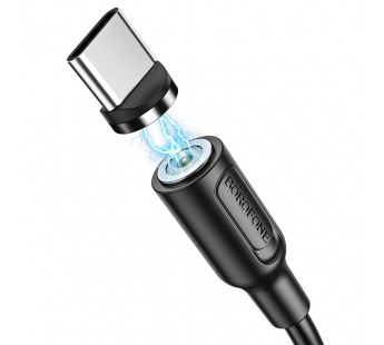 Кабель USB - Type-C Borofone BX41 Amiable магнитный (повр. уп) 100см 2,4A  (black) (229204)#1983628